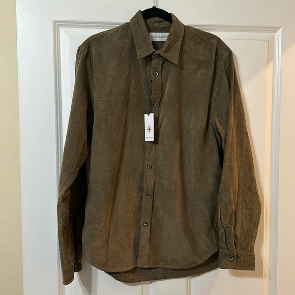 Coastaoro Other - Coastaoro Men’s Corduroy Long Sleeve Button Up Shirt, Size Medium